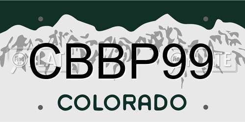 CBBP99 Colorado License Plate