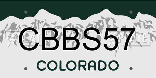 CBBS57 Colorado License Plate