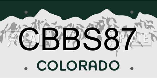 CBBS87 Colorado License Plate