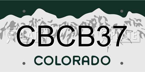 CBCB37 Colorado License Plate