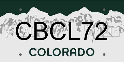 CBCL72 Colorado License Plate