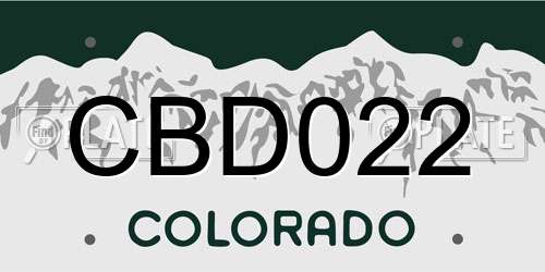 CBD022 Colorado License Plate