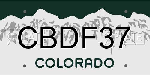 CBDF37 Colorado License Plate