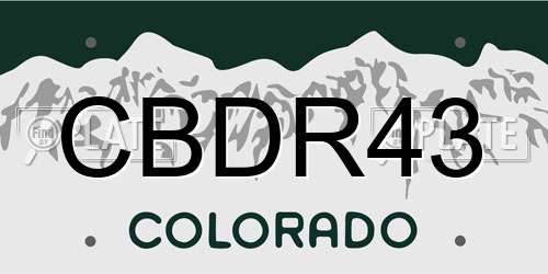 CBDR43 Colorado License Plate