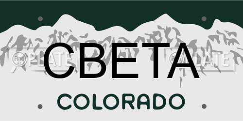 CBETA Colorado License Plate
