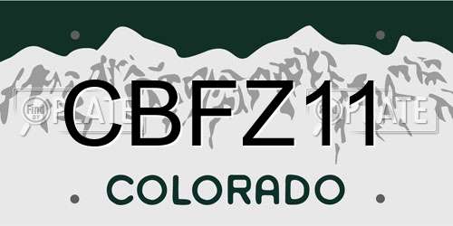 CBFZ11 Colorado License Plate