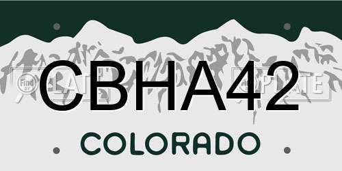 CBHA42 Colorado License Plate