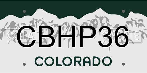 CBHP36 Colorado License Plate