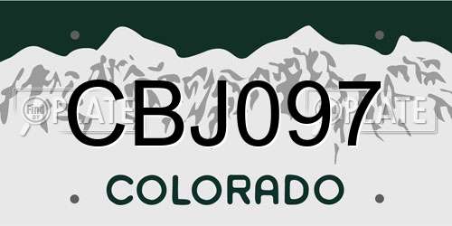 CBJ097 Colorado License Plate