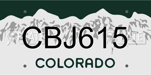 CBJ615 Colorado License Plate