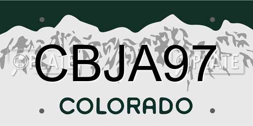 CBJA97 Colorado License Plate