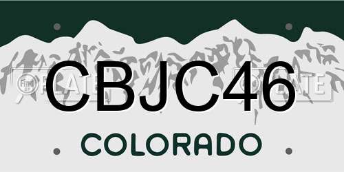 CBJC46 Colorado License Plate