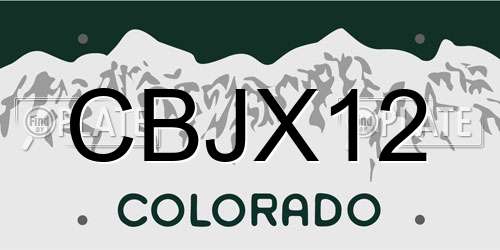 CBJX12 Colorado License Plate