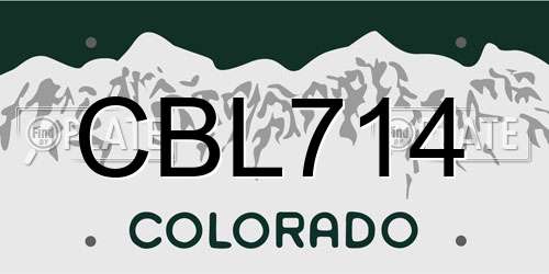 CBL714 Colorado License Plate