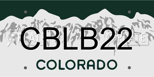 CBLB22 Colorado License Plate