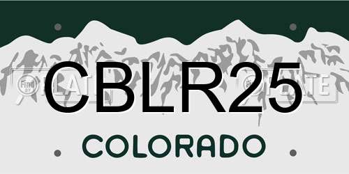 CBLR25 Colorado License Plate