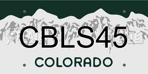 CBLS45 Colorado License Plate