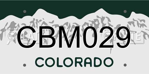 CBM029 Colorado License Plate