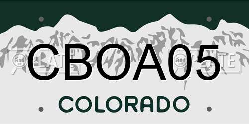 CBOA05 Colorado License Plate