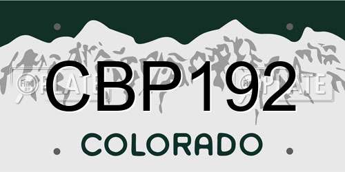 CBP192 Colorado License Plate