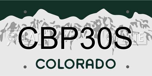CBP30S Colorado License Plate