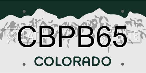 CBPB65 Colorado License Plate