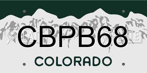 CBPB68 Colorado License Plate