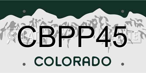 CBPP45 Colorado License Plate