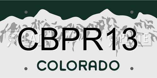CBPR13 Colorado License Plate