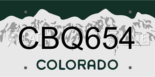 CBQ654 Colorado License Plate