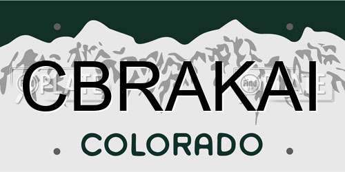 CBRAKAI Colorado License Plate