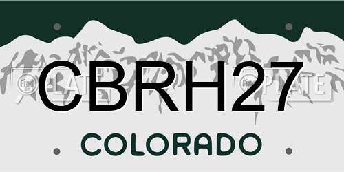 CBRH27 Colorado License Plate