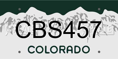 CBS457 Colorado License Plate