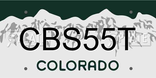 CBS55T Colorado License Plate