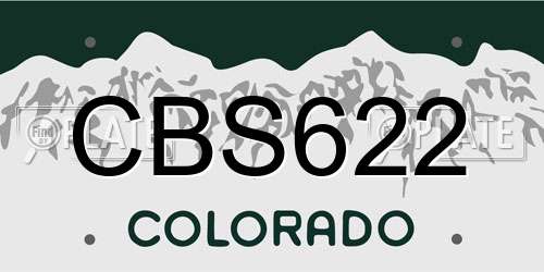 CBS622 Colorado License Plate
