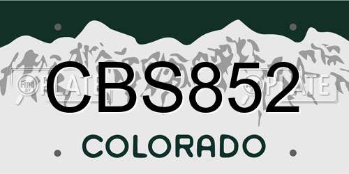 CBS852 Colorado License Plate
