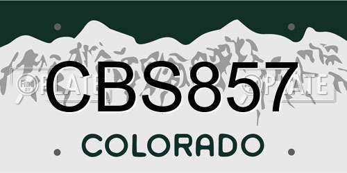 CBS857 Colorado License Plate