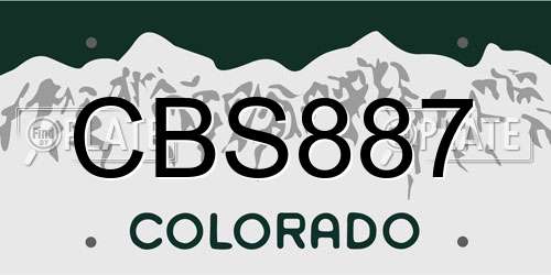 CBS887 Colorado License Plate