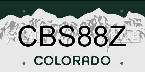 CBS88Z Colorado License Plate