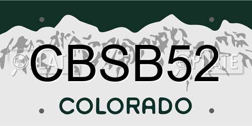 CBSB52 Colorado License Plate