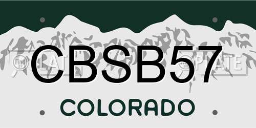 CBSB57 Colorado License Plate
