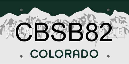 CBSB82 Colorado License Plate