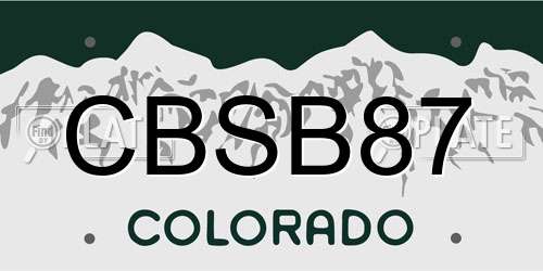 CBSB87 Colorado License Plate