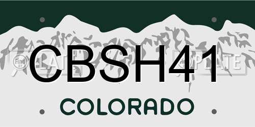 CBSH41 Colorado License Plate