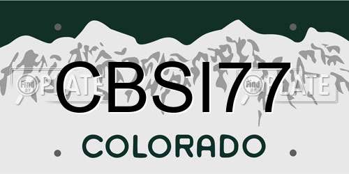 CBSI77 Colorado License Plate