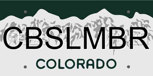 CBSLMBR Colorado License Plate