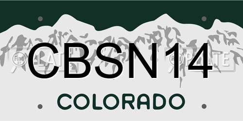 CBSN14 Colorado License Plate