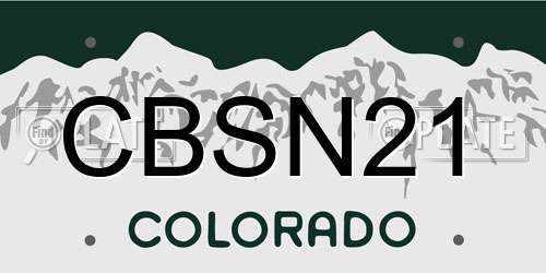 CBSN21 Colorado License Plate