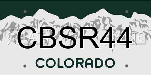 CBSR44 Colorado License Plate