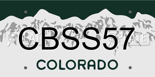 CBSS57 Colorado License Plate